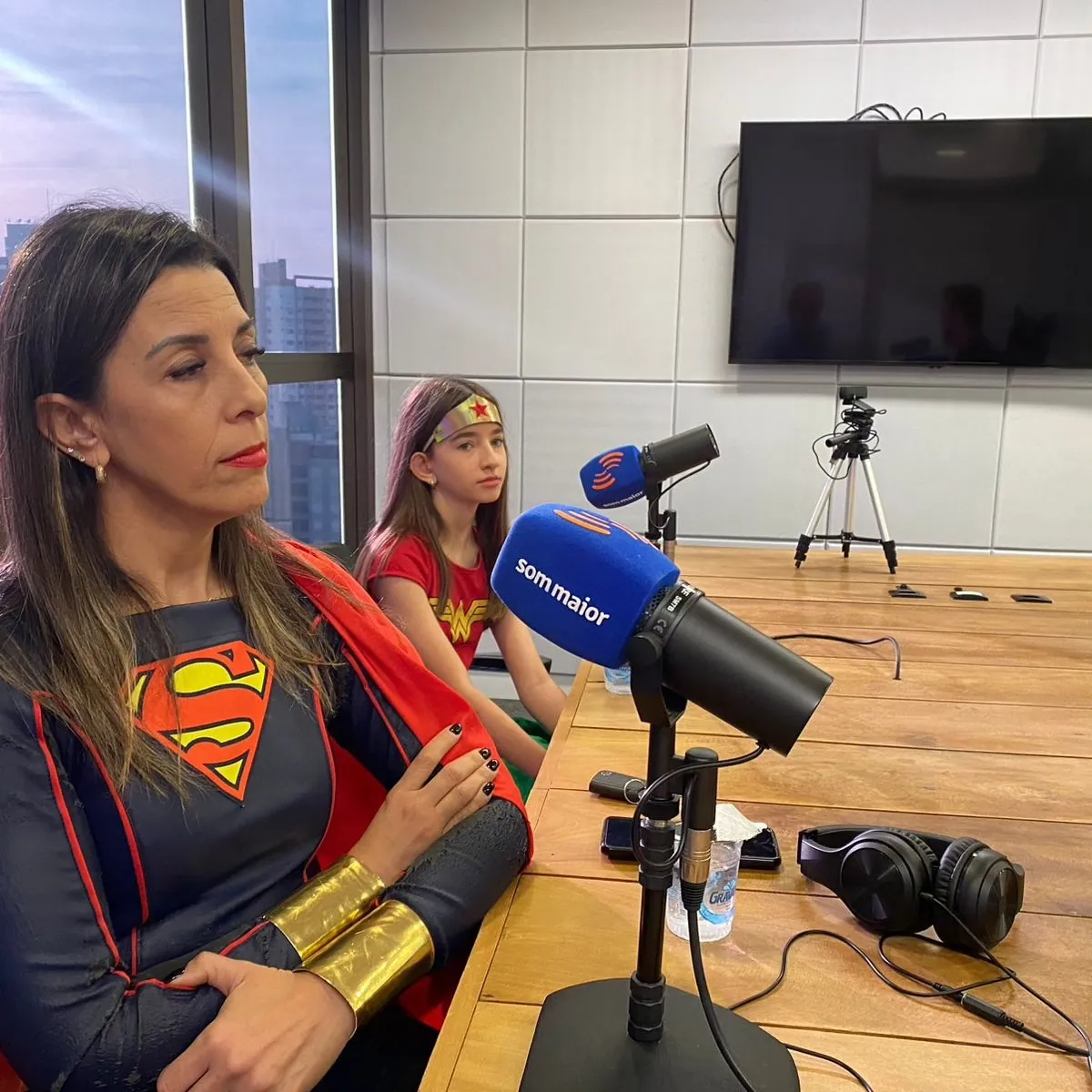 Voluntária em entrevista no podcast Som Maior